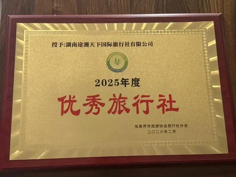 Zhangjiajie Tourism Association Excellent Travel Agency 2025