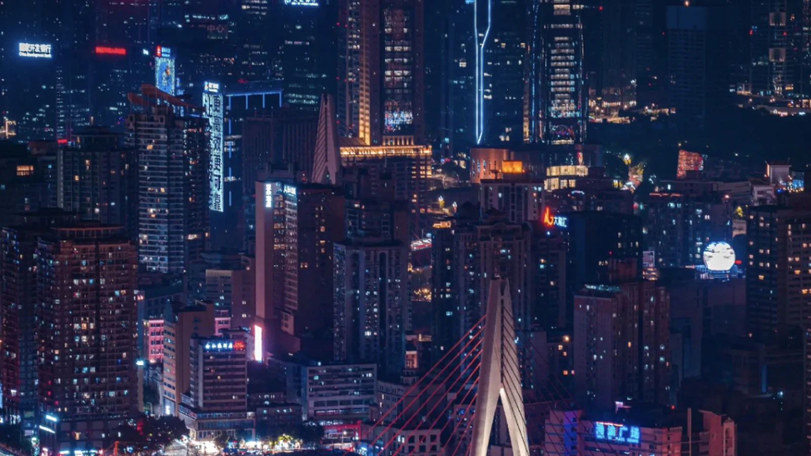 Hongyadong Stilt House Cyberpunk Night