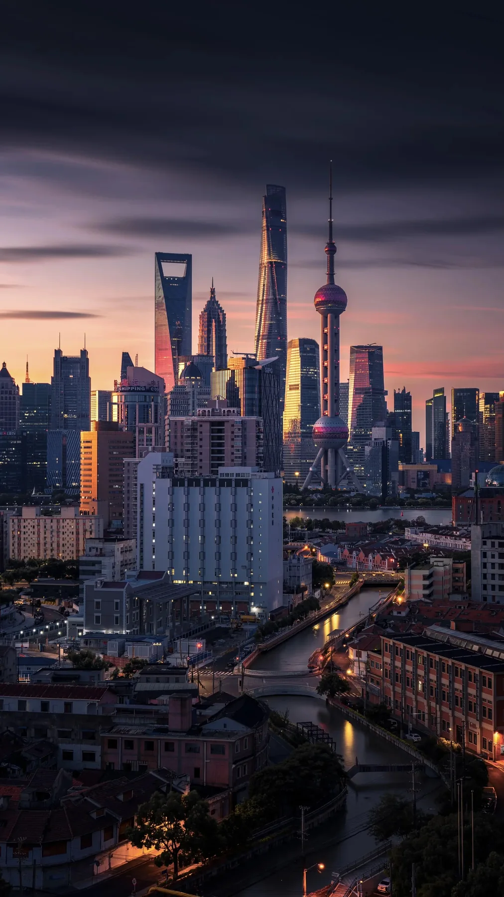 Shanghai Skyline and Bund Night View